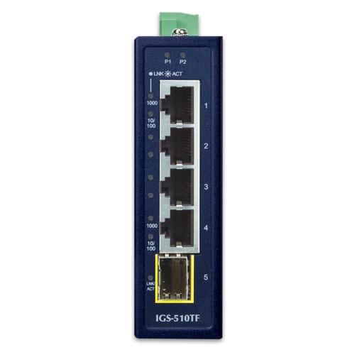 Planet Industrial 4-Port GE Switch + Port 100/1000X SFP (5 Ports) (IGS-510TF)