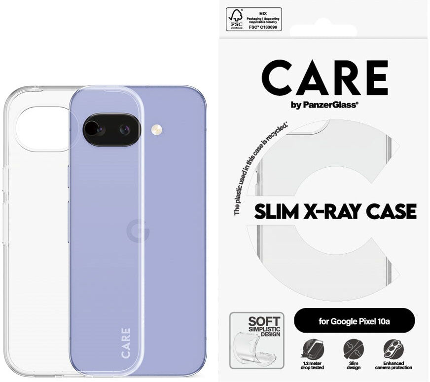 Google Pixel 10a CARE by PanzerGlass Slim X-Ray Bagside Cover - Gennemsigtig