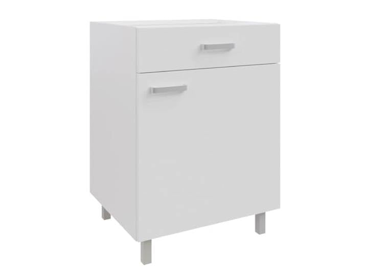 CULIMI Küchenunterschrank 60 cm Weiß Hochglanz mit Schublade und Tür Mit Schublade, Tür und höhenverstellbaren Füßen