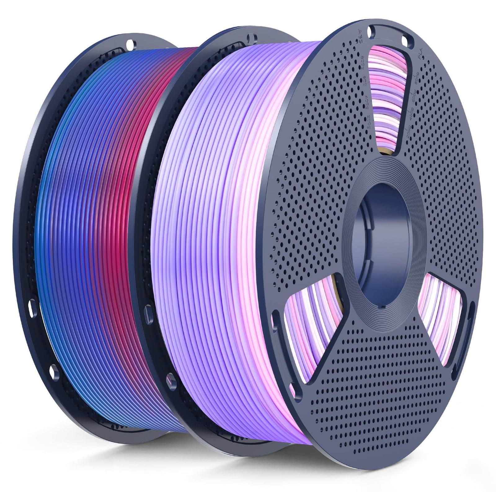 Rainbow PLA 3D-printerfilament 1,75 mm, 2 rollen, 2 kg, multicolour
