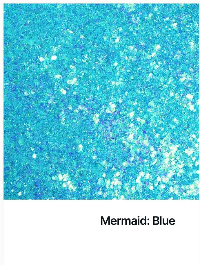 Hemway Glitter Mix Ultra Sparkle 100g / 3.5oz   Mermaid Blue Mix   Cosmetic, Festival, Crafts - Mermaid Blue Mix - 100g