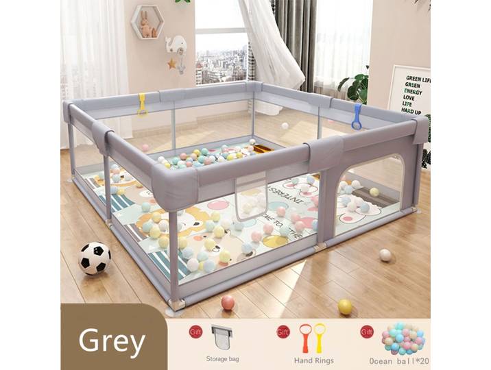 Parc de sécurité pour bébé, grande clôture de sécurité respirante avec anneau de traction, activité pour enfants, centre d'intérieur et d'extérieur
