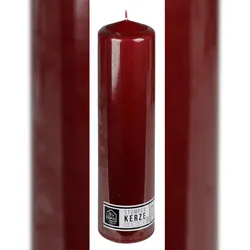 Kaminkerze bordeaux 30x7,8cm Adventskerze Altarkerze Kaminstumpe Laternenkerze bordeaux Höhe 30 cm Durchmesser 7,8 cm