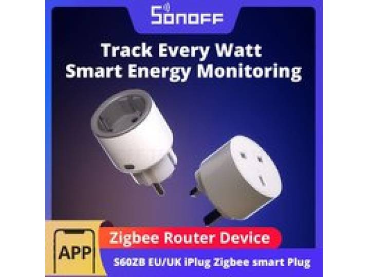 SONOFF S60ZB EU/UK iPlug Zigbee Smart Plug ZIgbee Routerapparaat Overbelastingsbeveiliging ENergy Monitoring Timerbediening via Alexa