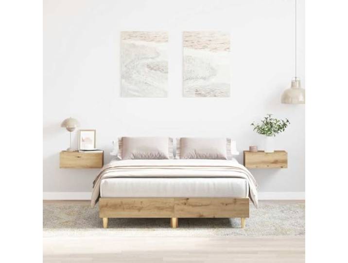 YUTAASU Bettgestell Artisan-Eiche 120x190cm Holzwerkstoff Ohne Matratze, Lattenrost Inklusive, Stabile Beine, Feuchtigkeitsresistent