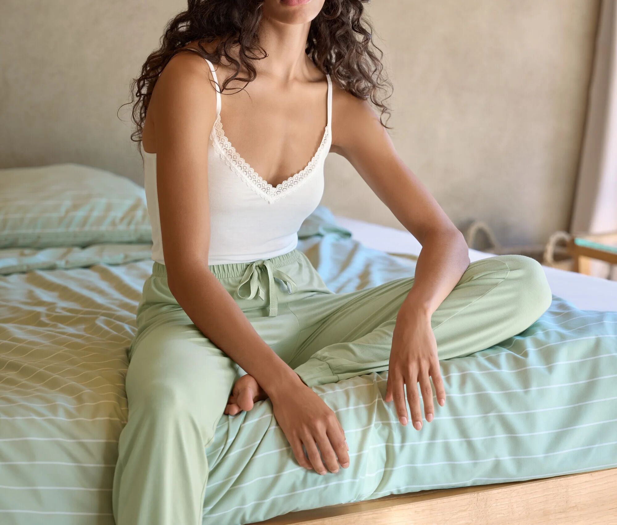 Tchibo - Pyjamahose - Damen - Gr. L - hellgrün