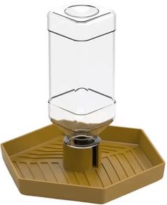 Uplift Curations Automatic Turtle Water Bowl Feeder Anti Slip Reptile Water Dispenser For Vivariums brown