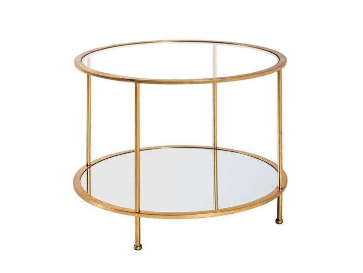 Beistelltisch, Metall, Glas, rund, Rundrohr, 60x45x60 cm, Wohnzimmer, Wohnzimmertische, Beistelltisch, Beistelltische rund