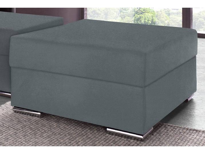 Hocker, Kunstleder SOFTLUX, Grau, 100×40×70 cm, Mit Federkern, COLLECTION AB