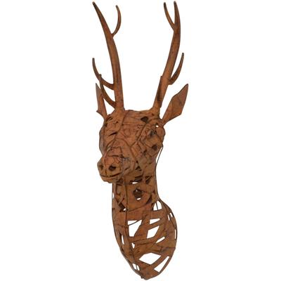 Dekogeweih "Wanddekoration", braun, B:19cm H:55cm T:25cm, Metall, HOFMANN LIVING AND MORE, Dekogeweihe, 3D Optik, Hirschkopf aus Metall