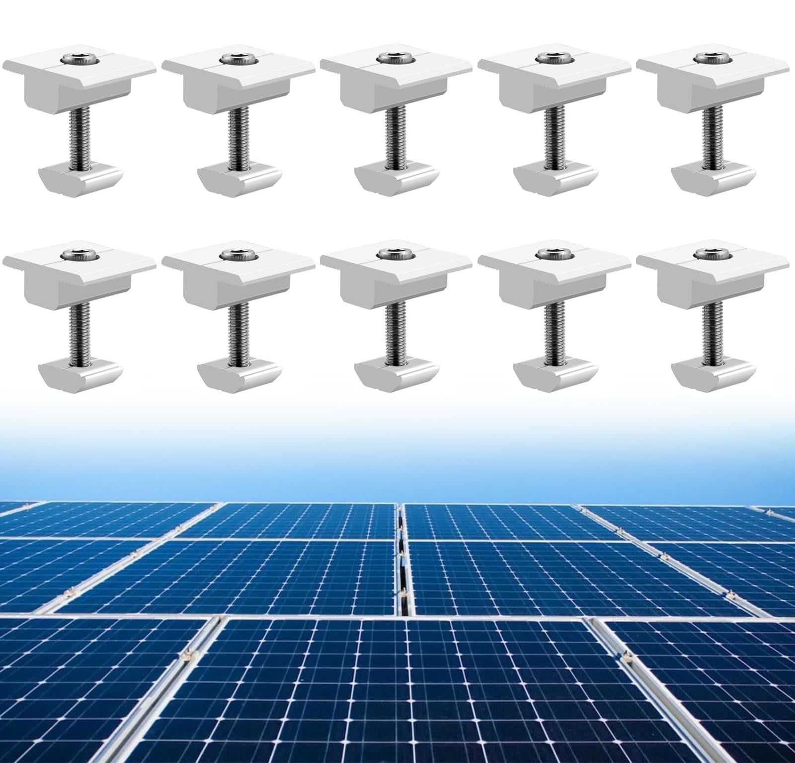 Merkloze set van 10 aluminium montagebeugels voor zonnepanelen