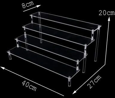 Inspire Essentials CrystalView Acrylic Display Riser Shelf For Collectibles And Desserts 4