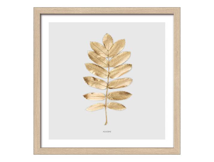 Holzbild Golden Leaf Typ B Floatglas, MDF Gold/Grau 33 x 33 x 1cm