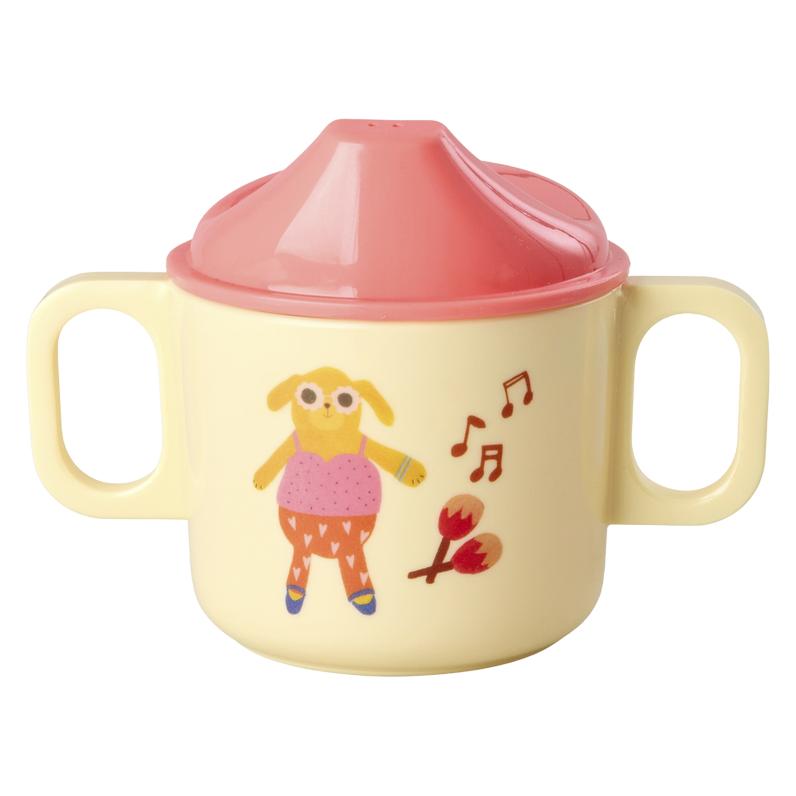 Rice - Melamine 2 Handle Baby Cup with Music Band Print - Pink - 250 ml (5708315281354)