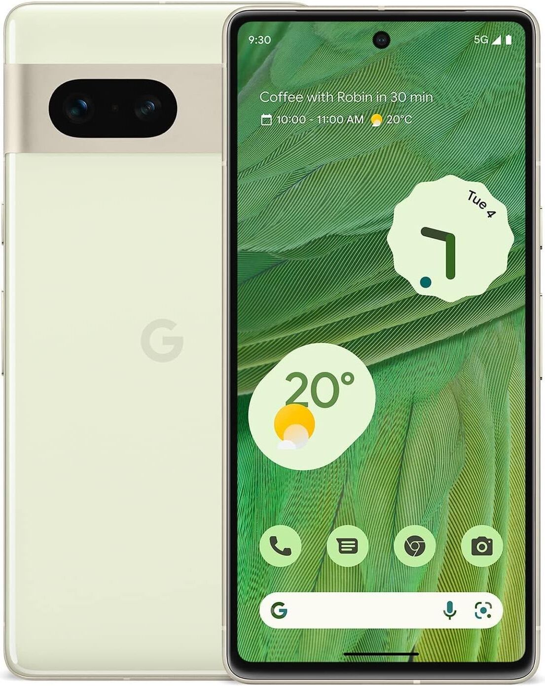 Google Pixel 7 5G 128GB Lemongrass SIM-Free Unlocked Mobile Phone, Used - Very Good