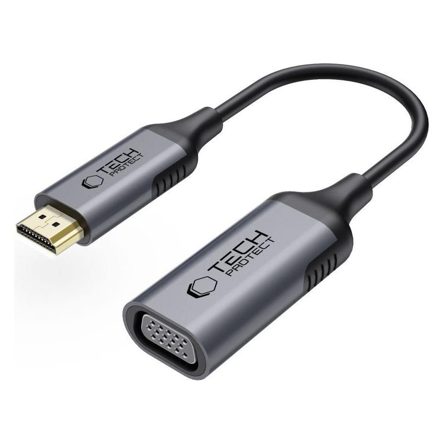 Tech-Protect UltraBoost HDMI / VGA FULL HD 60 Hz adapter - black (HDMI, VGA) (27208-0)