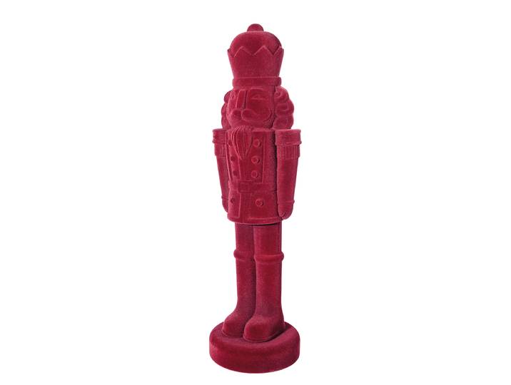 Deko-Nussknacker beflockt 23 x 81 x 23cm Rot/Rot