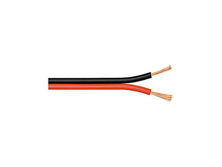 Goobay 15083 luidsprekerkabel 2 x 0,75 mm² koperen strengen/luidsprekerkabel, audiokabel per meter, luidsprekerkabel koperen kabel, subwooferkabel, rood zwart, 100 m