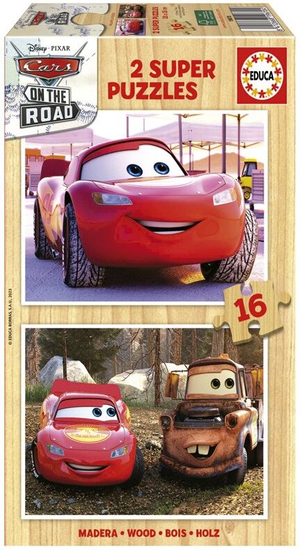 Educa Puzzles bois 2×16 pcs Cars Disney
