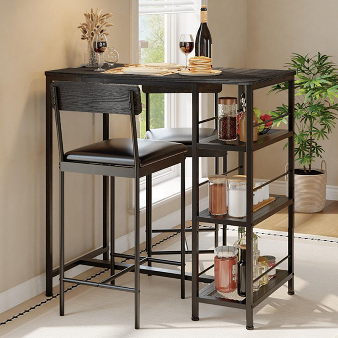 Brayden Studio 2 -Person Dining Set Black/Black/Black