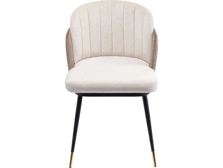 Chaise Hojas velours beige et taupe Kare Design