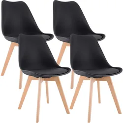 CLP 4er Set Esszimmerstuhl Linares schwarz/Kunststoff