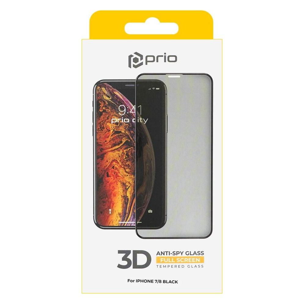 prio 3D Anti-Spy Panzerglas für iPhone 7/8 schwarz (Apple iPhone 7, Apple iPhone 8) (PSG-1611)