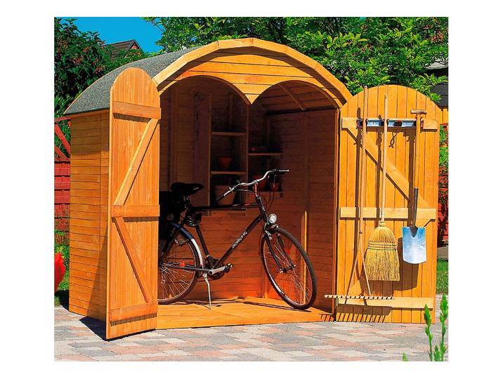Garten-Geräteschrank PROMADINO Roma maxi , braun, Holzwerkstoff, Gerätehäuser, Garten-Geräteschrank