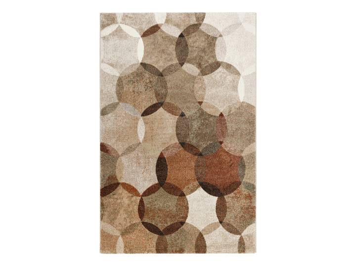 Tapis contemporain motifs cercles bruns 120x170