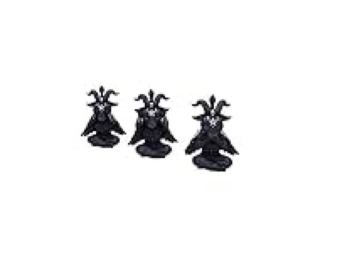 Nemesis Now Cult Cuties Trois Baphoboo de 13,4 cm en résine, noire, trois figurines Baphoboo de la sagesse, figurines de bébé Baphomet, objets de collection Baphomet, coulées dans la meilleure résine,