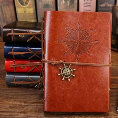 Vintage Leather Spiral Notebook Journal Retro Traveler Diary With Refillable Pages brown large 6.50x9.25in