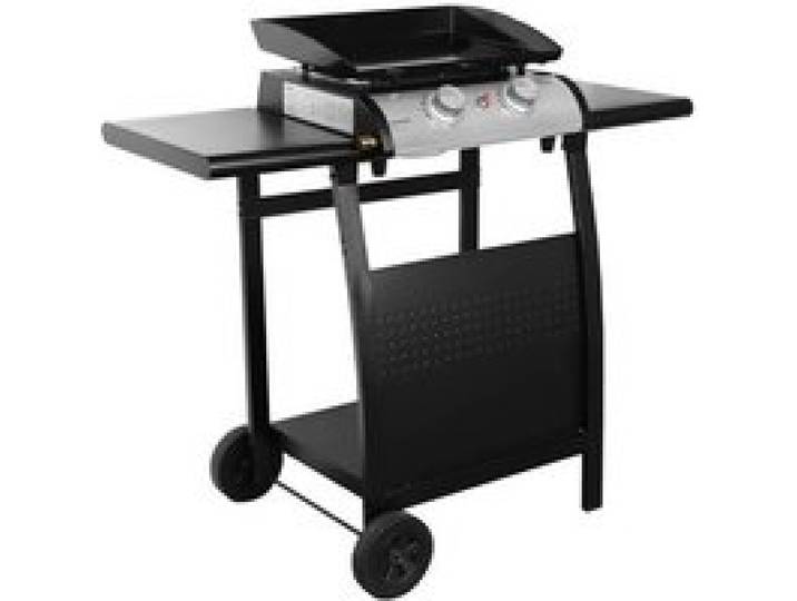 sweeek - Plancha gaz 2 brûleurs inox 5kW avec chariot PLANCHA PORTHOS 2 BRÛLEURS + CHARIOT