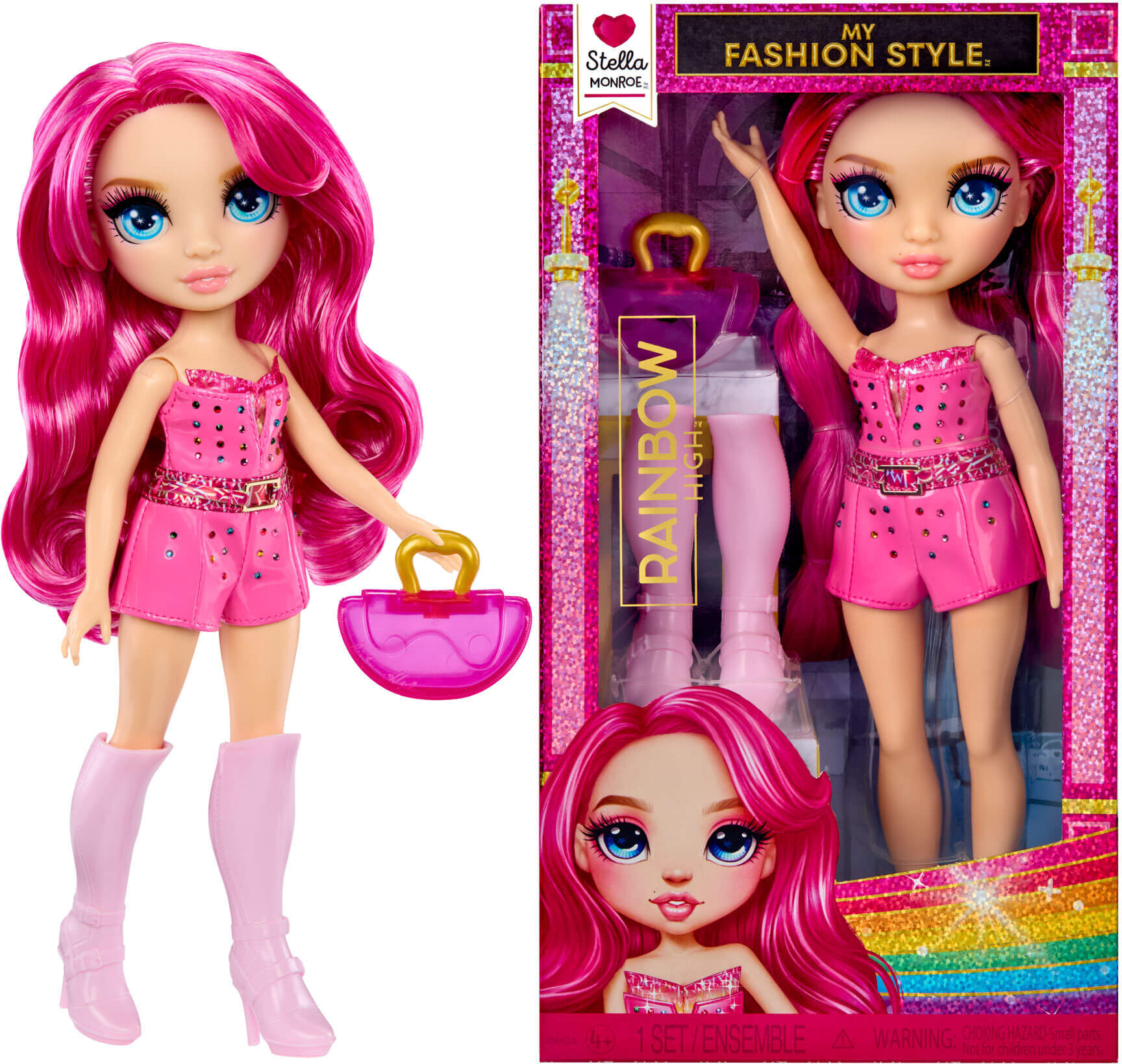 Rainbow High My Fashion Style Stella Monroe 28 cm Fashion Doll, Fuchsia, 28 cm Tall