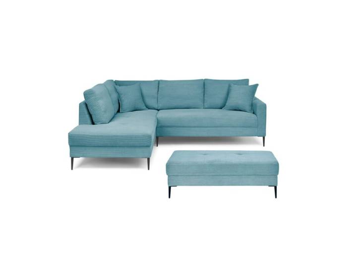 Trendstore Hilary Ecksofa mit Umbauecke in Cord – inkl. Hocker