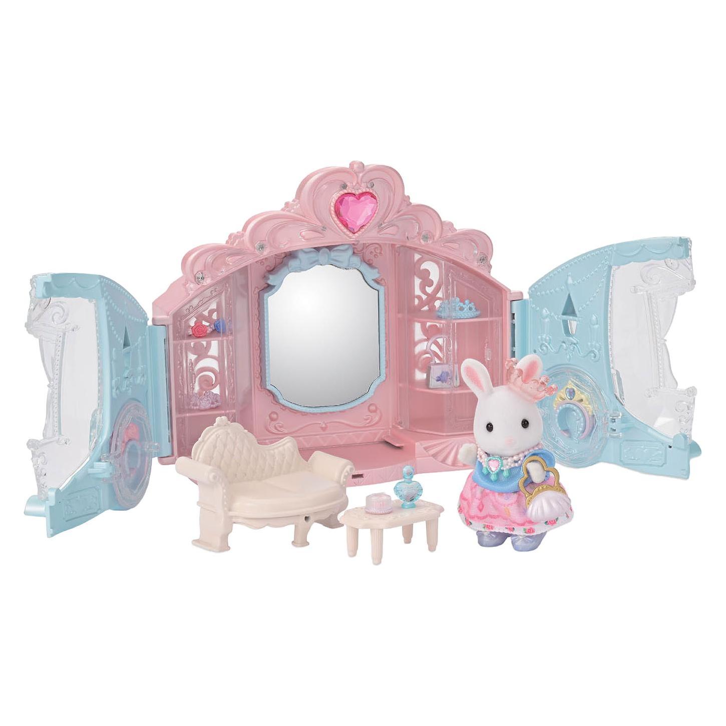 Epoch Sylvanian Families - 5758 Elegantes Ankleidezimmer mit Figur, Spielset mit Tierfigur Schneehas (5758)