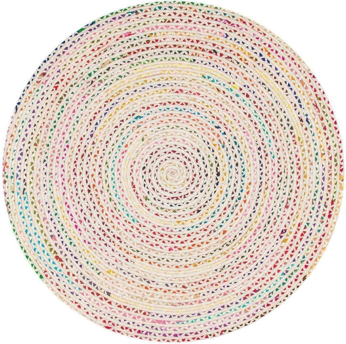 Rond Vloerkleed van Katoen - Bohemian Stijl - Multicolor - Diameter: 180 cm