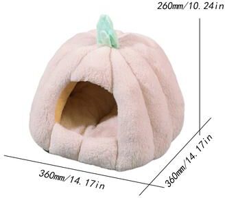 Rare Purchases Semi Enclosed Cat Bed With Non Slip Base, Winter Warmer Puppy Bed For Small Dogs And Cats pink
