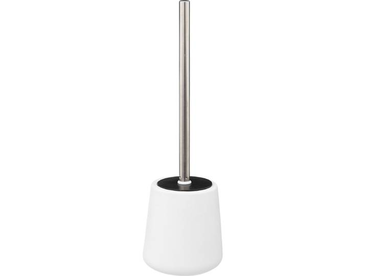 5Five WC-/toiletborstel met houder - zandsteen - wit - rond - 39 cm