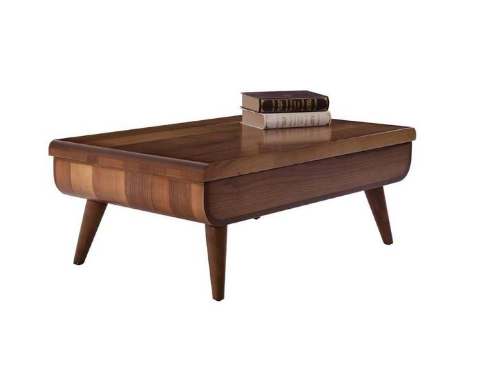 Xlmoebel Couchtisch Brauner Holztisch mit eleganter Optik und stabiler Bauweise (1x Couchtisch), Hergestellt in Europa