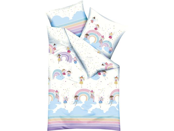 Kinderbettwäsche KAEPPEL Rainbow Fairies , bunt, B/L: 135cm x 200cm, 1 Stk., 1 Stk., Feinbiber, B/L: 80cm x 80cm, 2 Stk., Feinbiber, Obermaterial: 100% Baumwolle, Bettwäsche, Kinderbettwäsche, Mit Feen