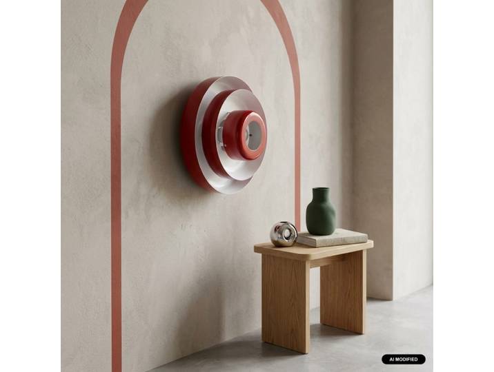 Applique intérieur métal d35cm bordeaux
