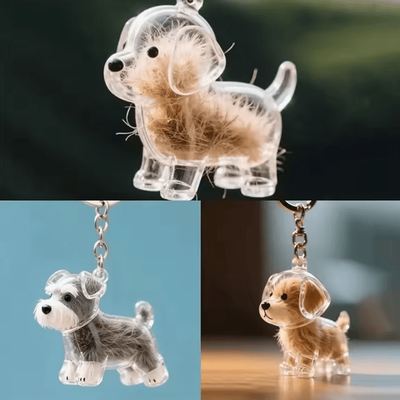 Inspire Curations FurKeeps Clear Pet Hair Memorial Capsule DIY Keepsake Keychain Pendant style4