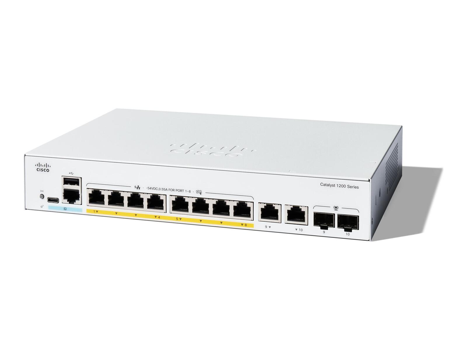 Cisco Catalyst C1200 Switch 8-Port 1 GbE 67W PoE+ managed L2 C1200-8P-E-2G