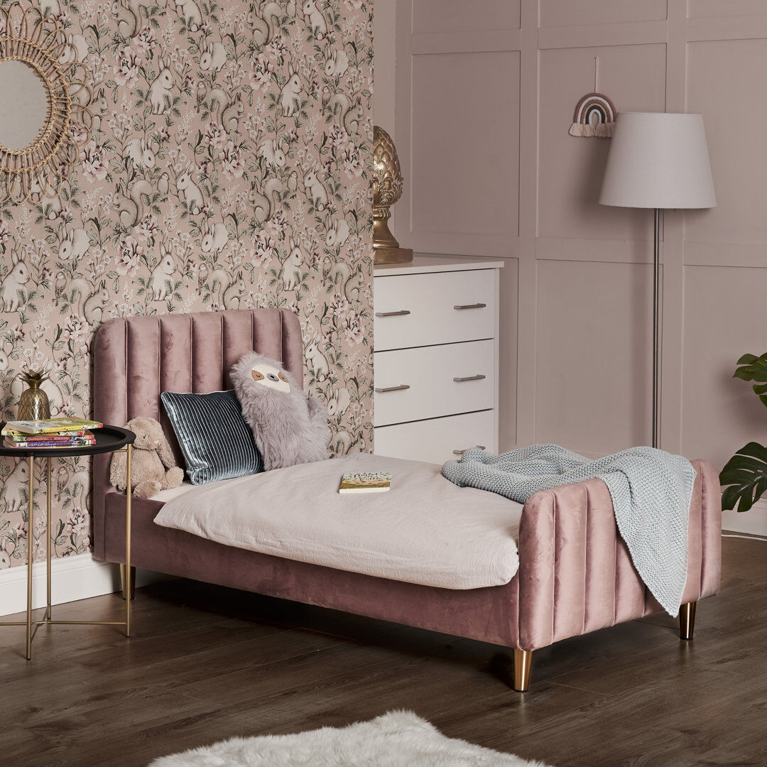 Obaby Gatsby Velvet Single Bed Pink UK Single - DE 90 x 190 cm