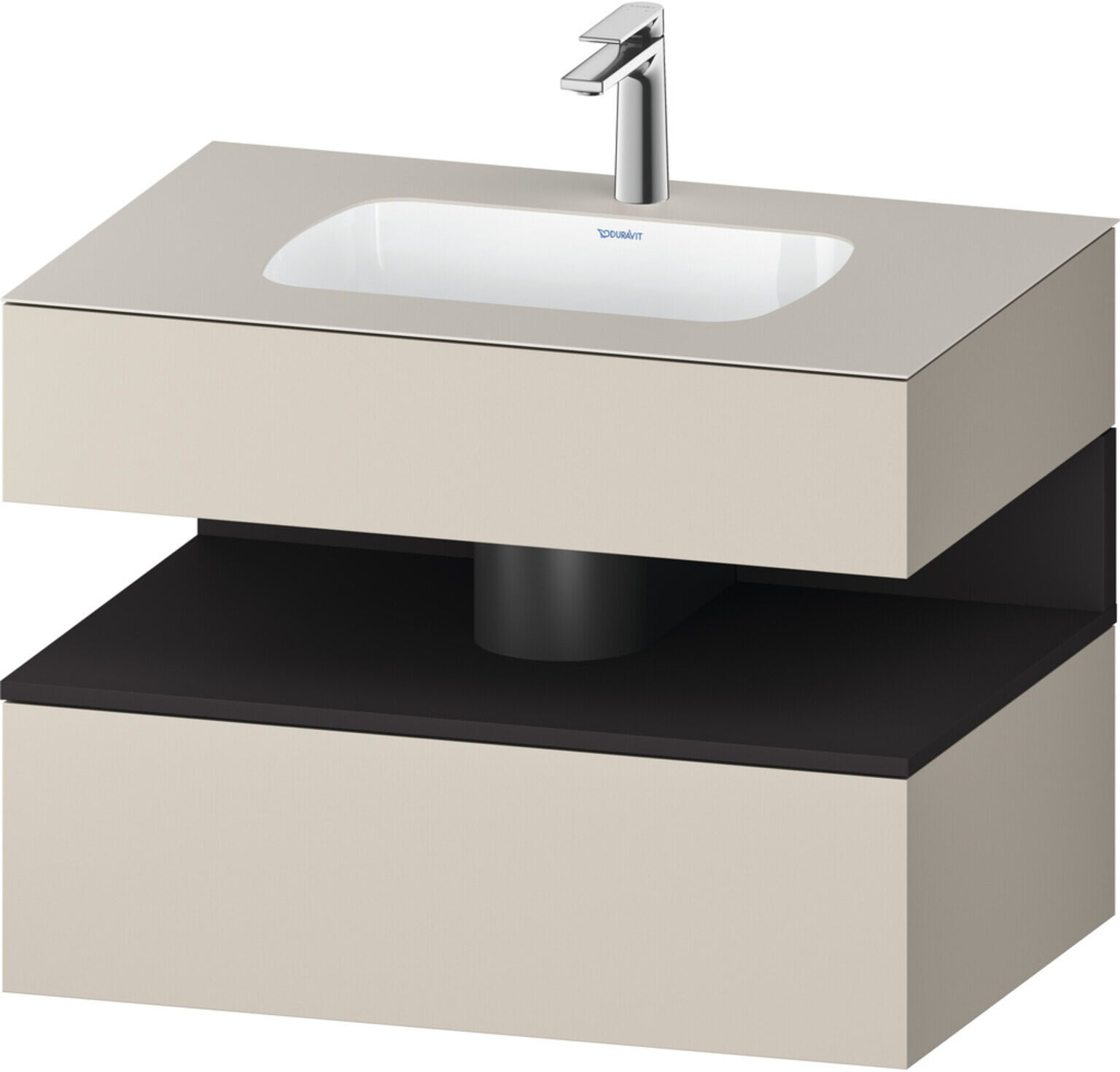 Duravit Einbauwaschtisch-Möbel-Set Qatego 80x55x60cm, gra m/ta ma, Konsolen-Waschtischunterbau (QA4785080910000)