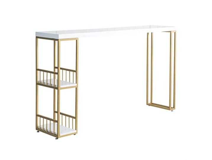 loeusjfnr Langer Bartisch Nordic Modes Massivholz Bar, Doppelaufbewahrungsaufbewahrung Hochtisch Milk Tea Shop Casual Esstisch, Keine Stühle