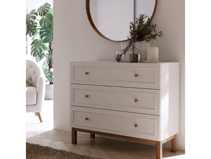 Commode - Largeur 100 cm 100 x 85 x 42cm Marron/Gris