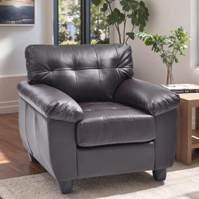 "36"" PU Accent Chair with Padded Arms and Easy Assembly"