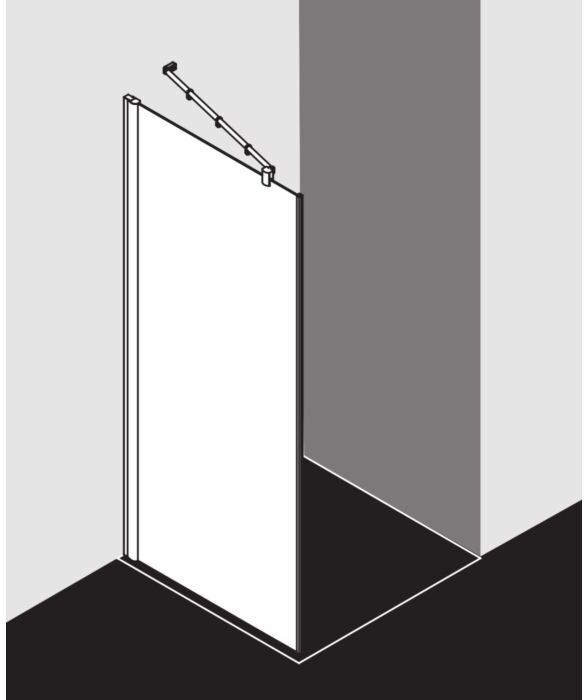 Kermi Diga Seitenwand DITWD08318VAK 83x185cm, silber hochglanz, ESG klar, auf Duschplatz