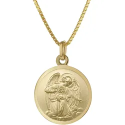 trendor 41438 Schutzengel Anhänger Ø 18 mm Gold 333 an goldplattierter Kette, 60 cm